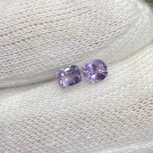 Purple SPINEL duo GEMSTONES For Custom Jewelry Making – Loose Unheated lavender Spinels purple, Gemological certified, Gems for Jewelry
