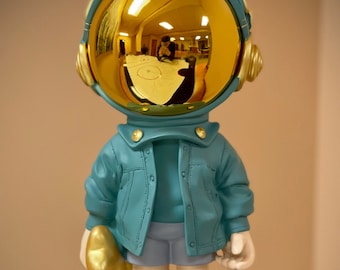 Custom 14” Chrome Astronaut Spaceman Statue Sculpture Home Decor Pop Art