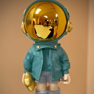 Custom 14” Chrome Astronaut Spaceman Statue Sculpture Home Decor Pop Art