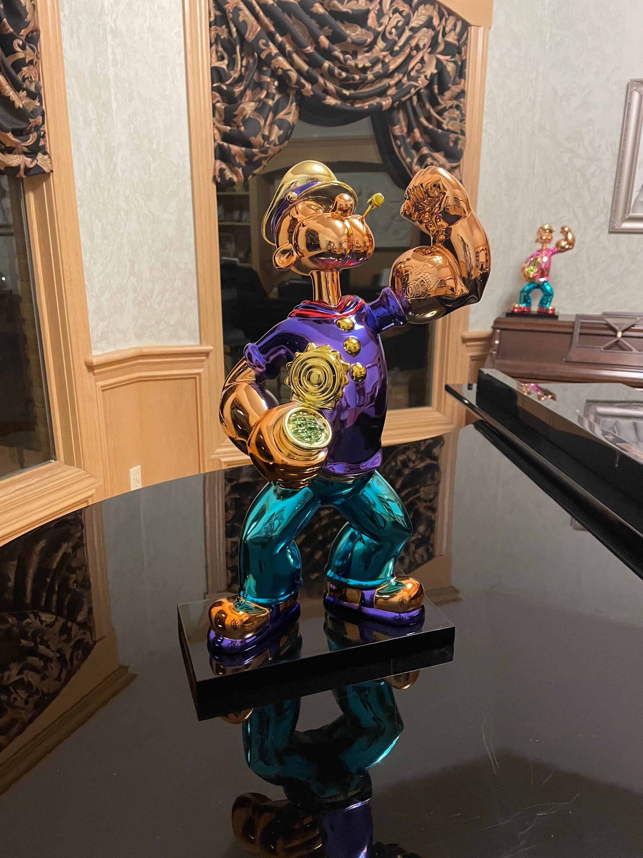 Custom 15” Chrome Popeye Statue Sculpture Jeff Koons Pop Art!! - Etsy