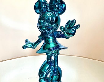 Custom 12” Candy Chrome Blue Minnie Mouse Cartoon Statue Sculpture Pop Art!! Disney