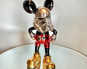 Custom 15” Candy Chrome Star Wars Stormtrooper Mickey Mouse Statue Sculpture Disney Pop Art!!