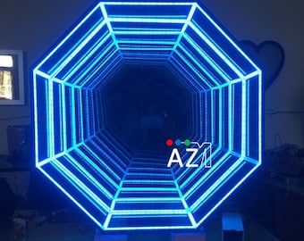 Octagonal Infinity Mirror Wall Decor, LED Infinity Mirror with Ultra Dense LED Light Wall Decor, RGB Lighting, Music Sound Sens Controller
