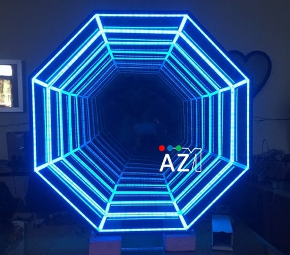 Decoración de pared con espejo infinito octogonal, espejo infinito LED con  decoración de pared con luz LED ultradensa, iluminación RGB, controlador  Sens de sonido musical -  México