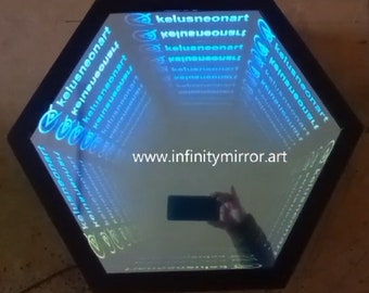 Hexagonal Custom Infinity Mirror Wall Decor, LED Infinity Mirror with LED Light Wall Decor, Sound Sensitive