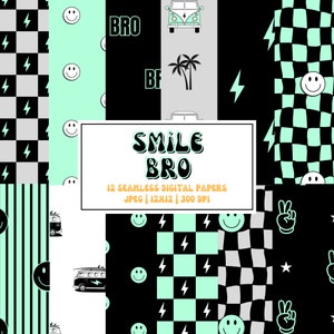 Lightning Bolt Boy Seamless File... Smiley Face Digital Paper... Repeat Pattens... Backgrounds for Kids Happy Face Party.