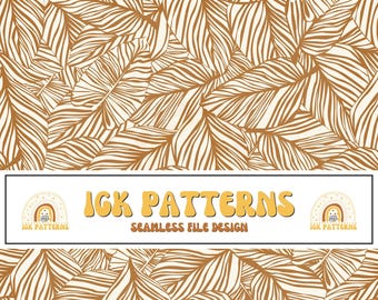 Neutral Seamless File | Summer Fabric Pattern | Tropical Leaves (Digital Download0