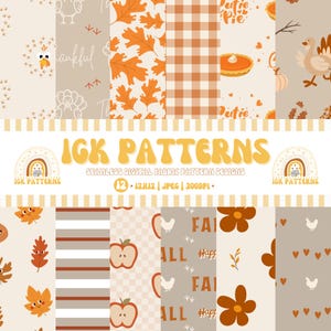 Blätter Herbst Nahtlose Muster, Herbst Digitale Tapete, Friendsgiving Party, Herbst Karte machen Briefpapier, Neutrale Stoff-Design für Jungen