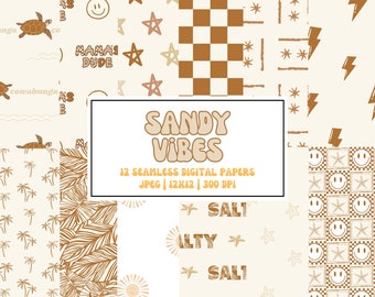 Neutral Seamless File | Summer Fabric Pattern | Beach Boy (Digital Download0