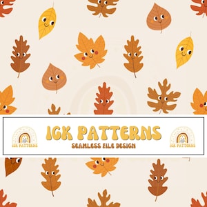 Leaves Seamless File | Fall Fabric Pattern | Autumn Scrapbook Paper (Digital Download)