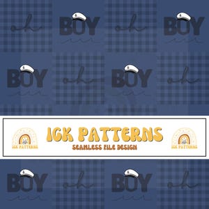 Oh Boy Seamless File | Baby Shower Backdrop | Checkered Fabric Pattern (Digital Download)