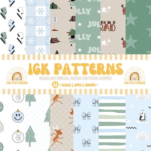 Winterstof printpatroon bos rendier digitaal papier, artic pinguïn dier naadloos, vakantie digitale kerstpostkaart briefpapier