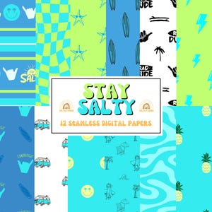 Boy Summer Fabric Print | Beach Seamless Pattern | Surf Wallpaper (Digital Download)