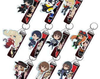 Persona 5 Double Sided Clear Acrylic Keychain (2.5 in) with Lanyard (3 in)