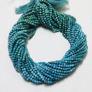 Arizona Turquoise Faceted Rondelle Beads: 3mm-12.5mm