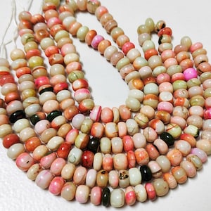 Rainbow Opal Rondelle: Glatter Edelstein-Strang, 8-9 mm (16 inch)