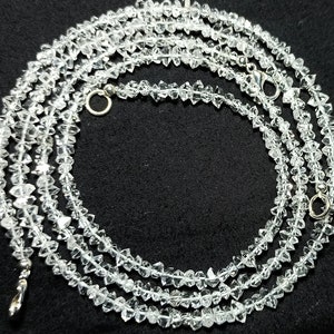 AAA Clear White Herkimer Diamond Quartz Nuggets, 4mm-5mm Center Drilled Beads - Herkimer Rough Stone , Roundelles Jewelry,16 inches