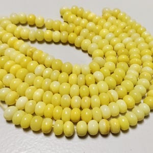 Yellow Opal Rondelle Beads: Smooth Gemstone Strand (9-9.5mm)