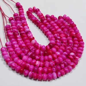 Hot Pink Opal Rondell Perlen: Glatter Edelsteinstrang