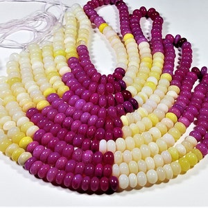 Multi Opal Ruby Shade Rondelle Gemstone Beads - 16 Inch Strand