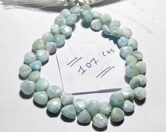 ラリマー ファセット ハート型ビーズ、ラリマー ファセット ビーズ