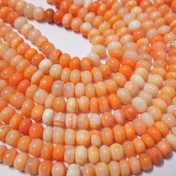 Amazing orange shaded opal smooth rondelle beads,orange opal beads shape,8.5 mm aprox size,16 inch strand,opal beads,opal gemston