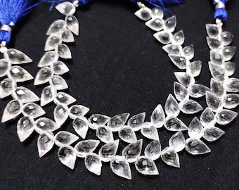 Facettierte Quarz Teardrop Perlen - 18,8 cm Strang
