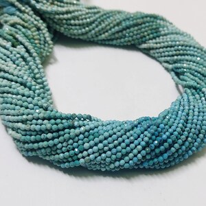 Arizona Turquoise Faceted Rondelle Beads: 2mm, 12.5 Inch Strand