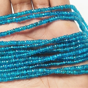 NATURAL,neon apatite faceted rondelle beads,faceted neon apatite beads,3.5 mm size,neon apatite faceted rondelle beads shape,13 inch strand