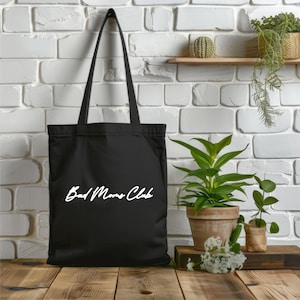 Jutebeutel Shopper Bad Moms Club Schwarz Einkaufstasche Baumwolle personalisiert