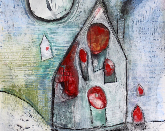 In the wee hours of morning, Original Art, Watercolour, Ink, oil pastel