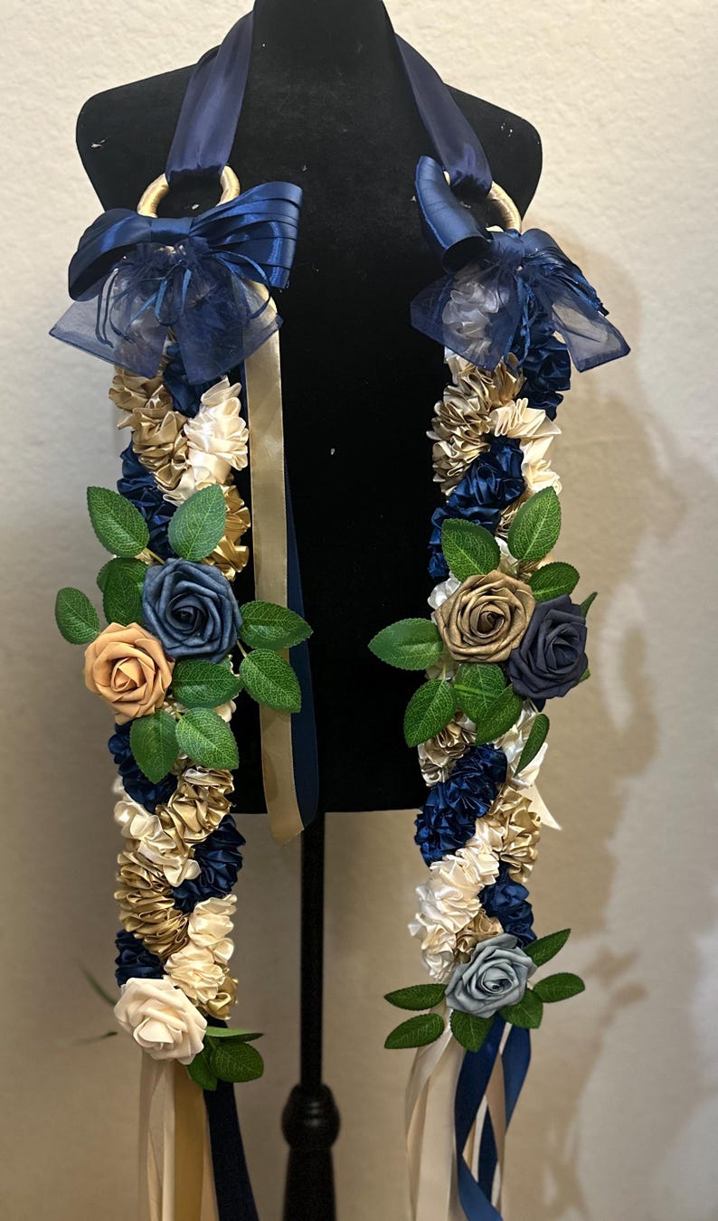 TRIPLE Ribbon Rose Graduation Lei With Sachet Bags - Etsy