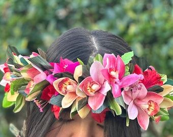 Orchids Head Lei Flower Crown