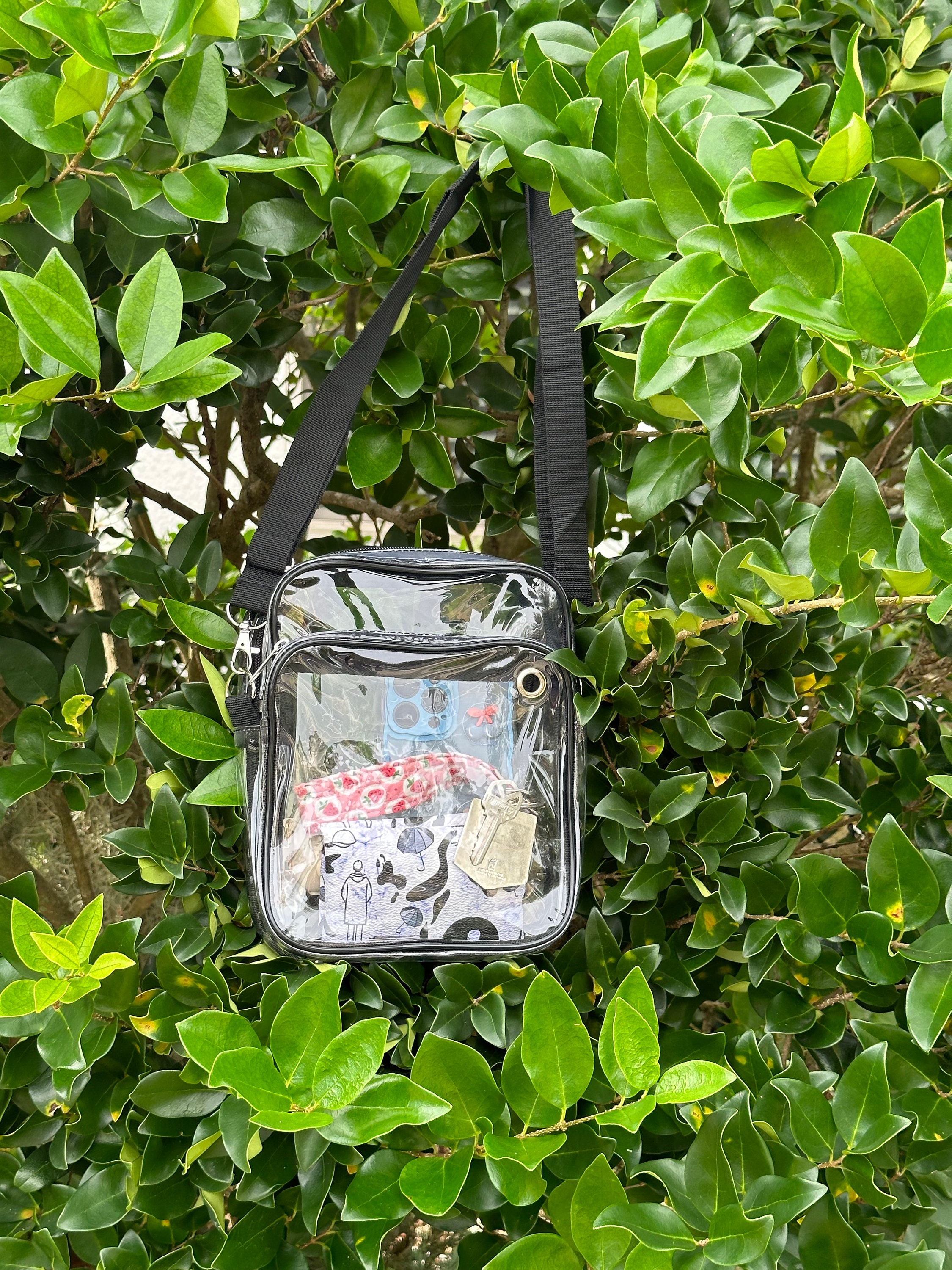 Clear Crossbody Bag Transparent Sling Bag W/ Adjustable Strap Stadium Approved for Concert