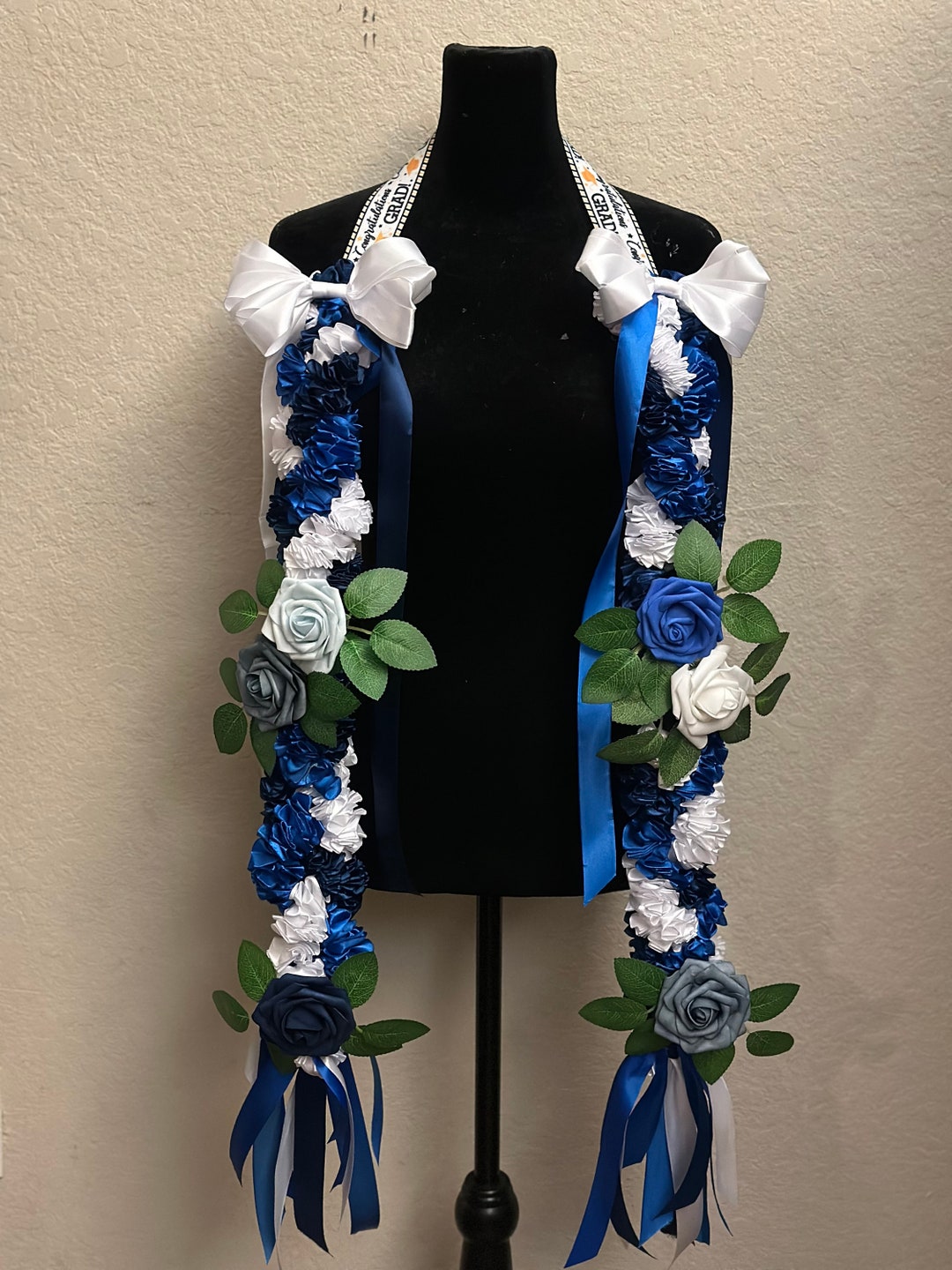 TRIPLE Ribbon Rose Graduation Lei - Etsy