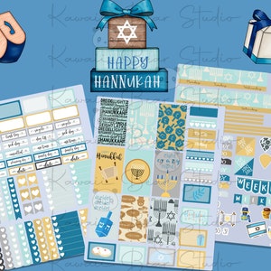 Kit d’autocollants hebdomadaires Classic Happy Planner Chanukkah