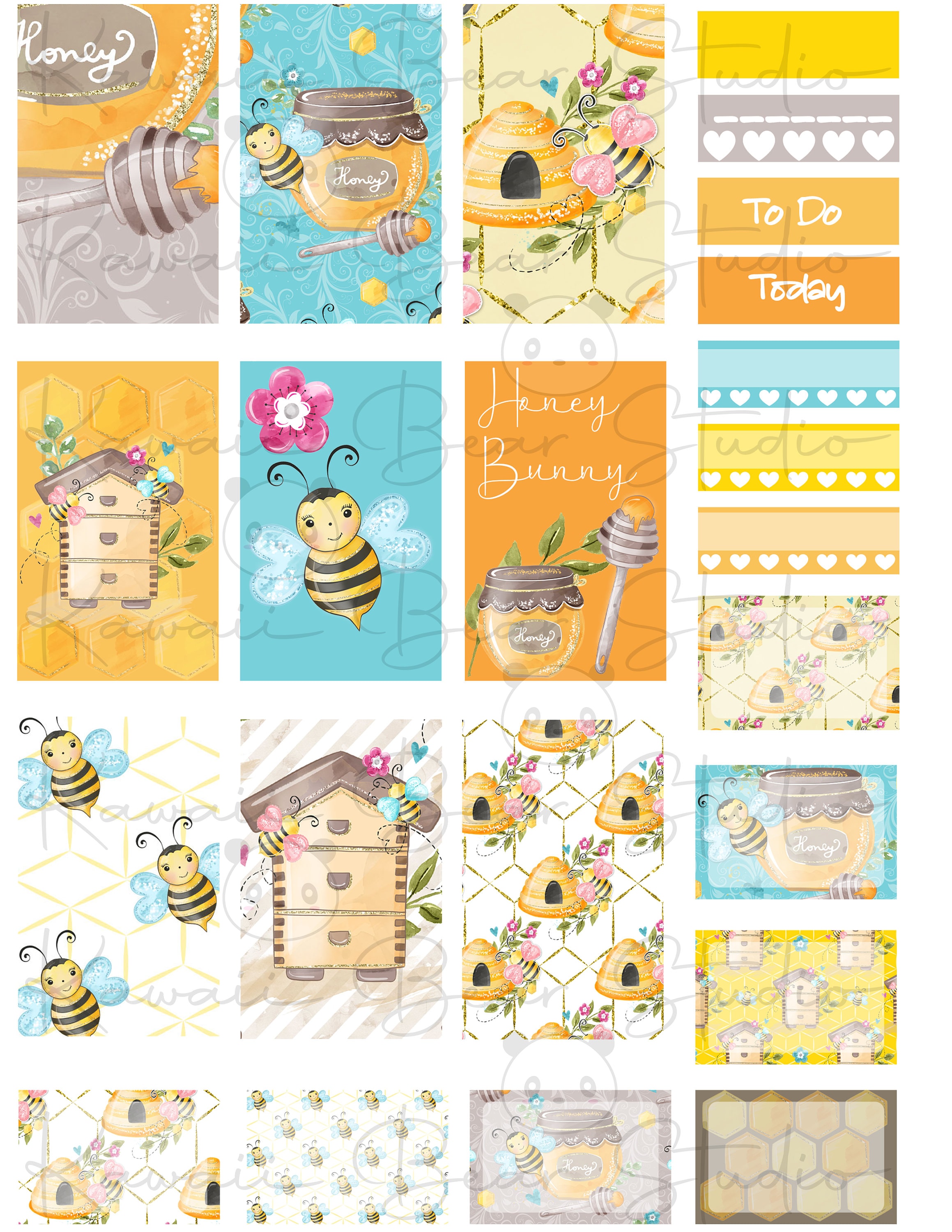 Honey Bee Spring Printable Weekly Kit for Classic Happy Planner - Etsy