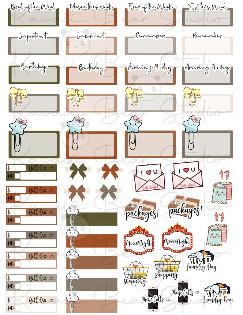 Printable Winter Woodland Animals Weekly Kit for Classic Happy Planner ...