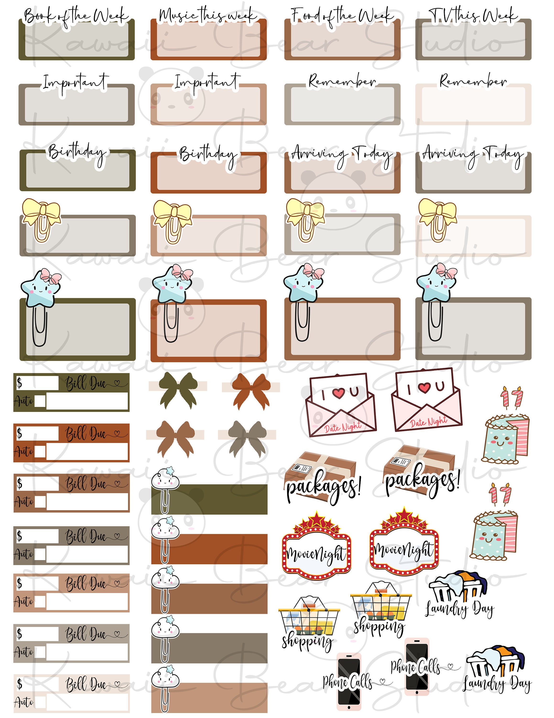 Printable Winter Woodland Animals Weekly Kit for Classic Happy Planner ...