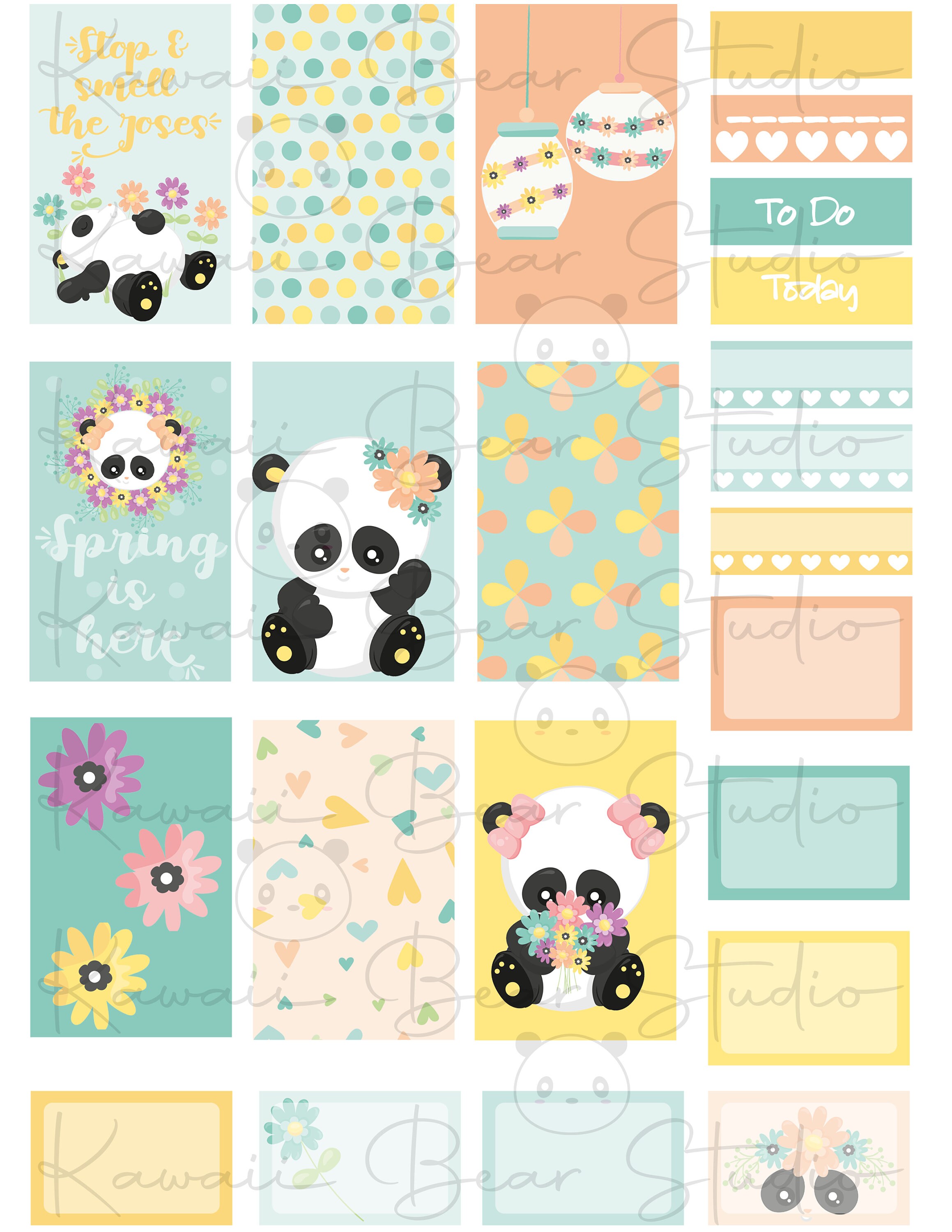 Printable Spring Panda Weekly Kit for Classic Happy Planner - Etsy