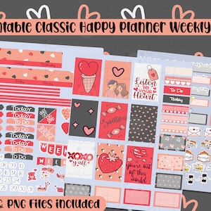Druckbares Valentinstags Kit für den Classic Happy Planner