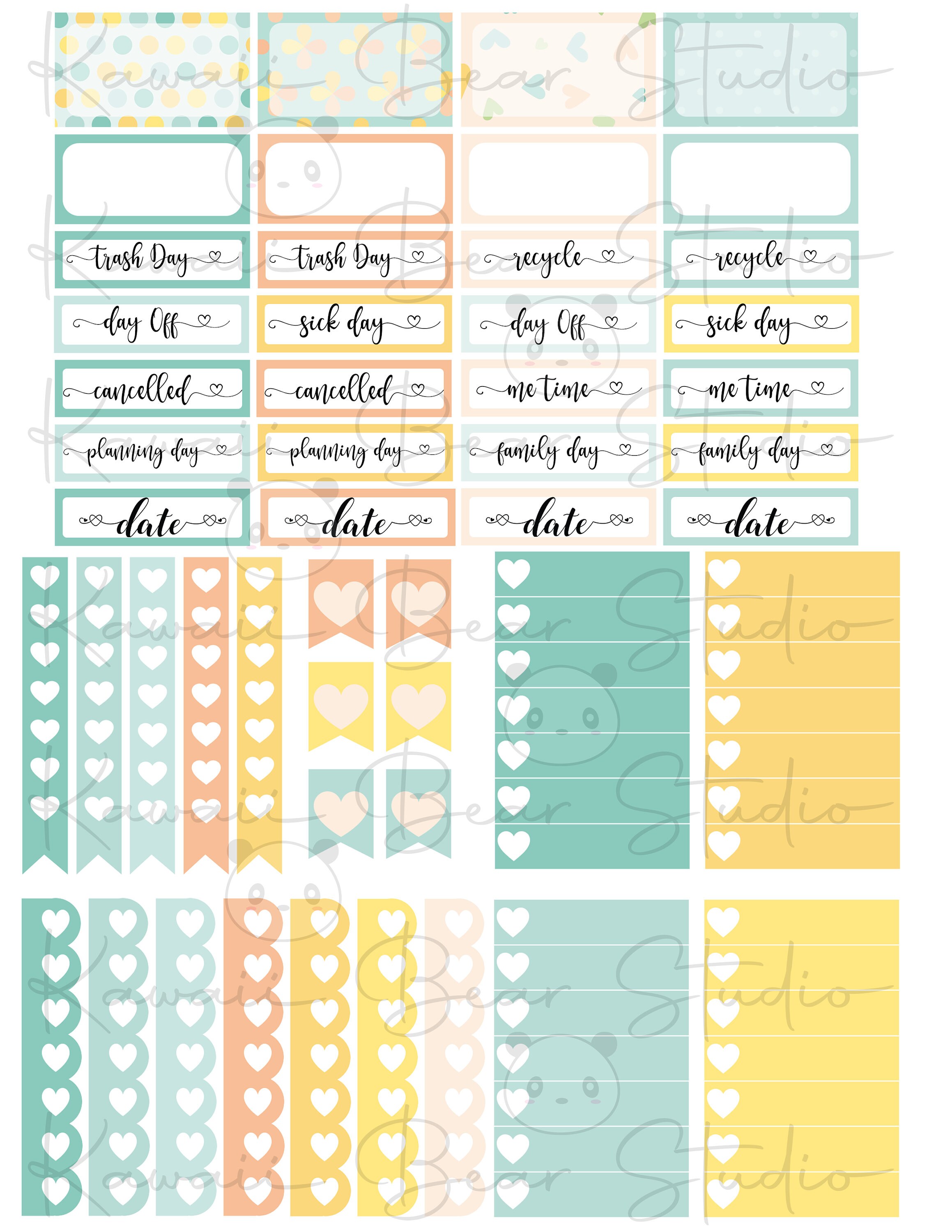Printable Spring Panda Weekly Kit for Classic Happy Planner - Etsy