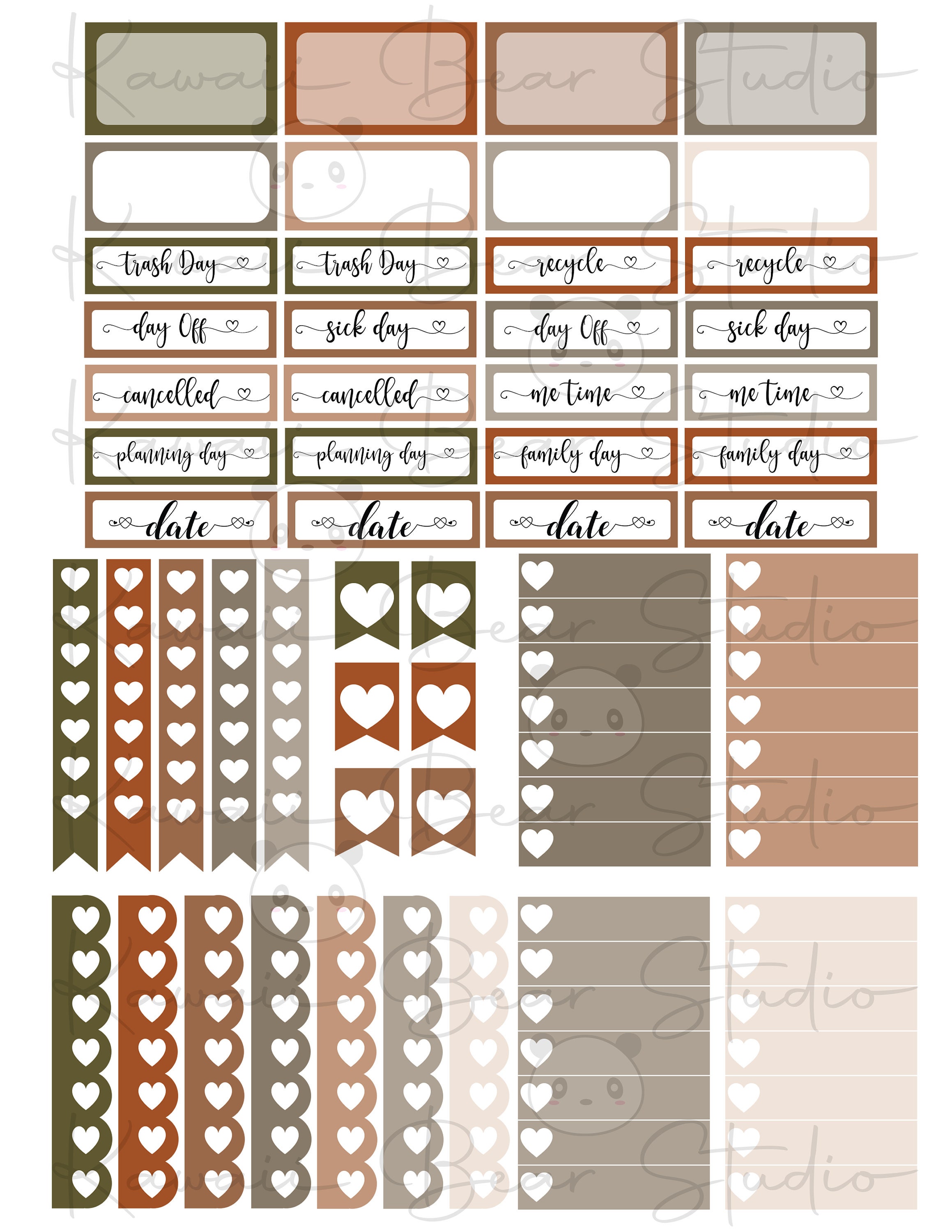 Printable Winter Woodland Animals Weekly Kit for Classic Happy Planner ...