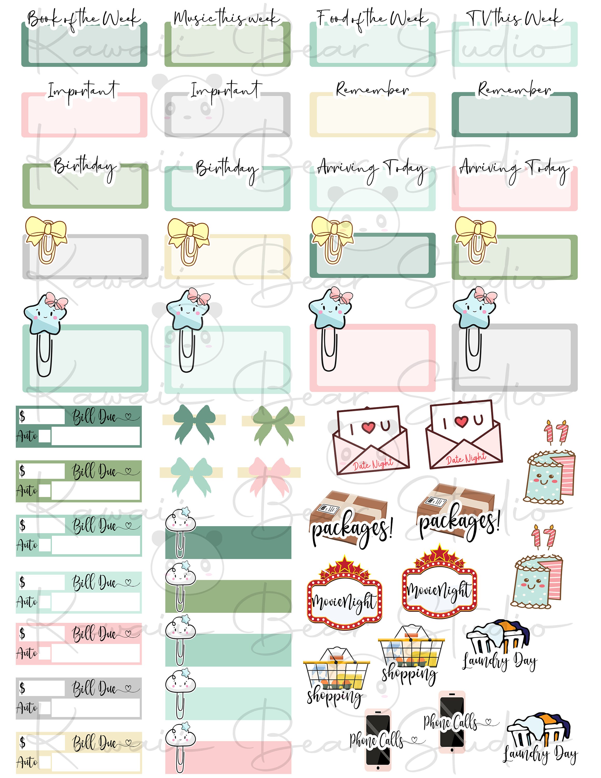 Printable Spring Succulents Weekly Kit for the Classic Happy Planner - Etsy