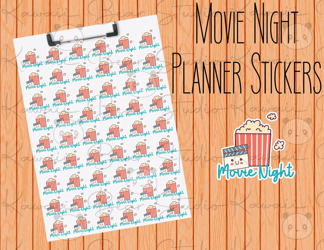 Full Sheet Movie Night Planner Stickers Erin Condren Happy Planner - Etsy