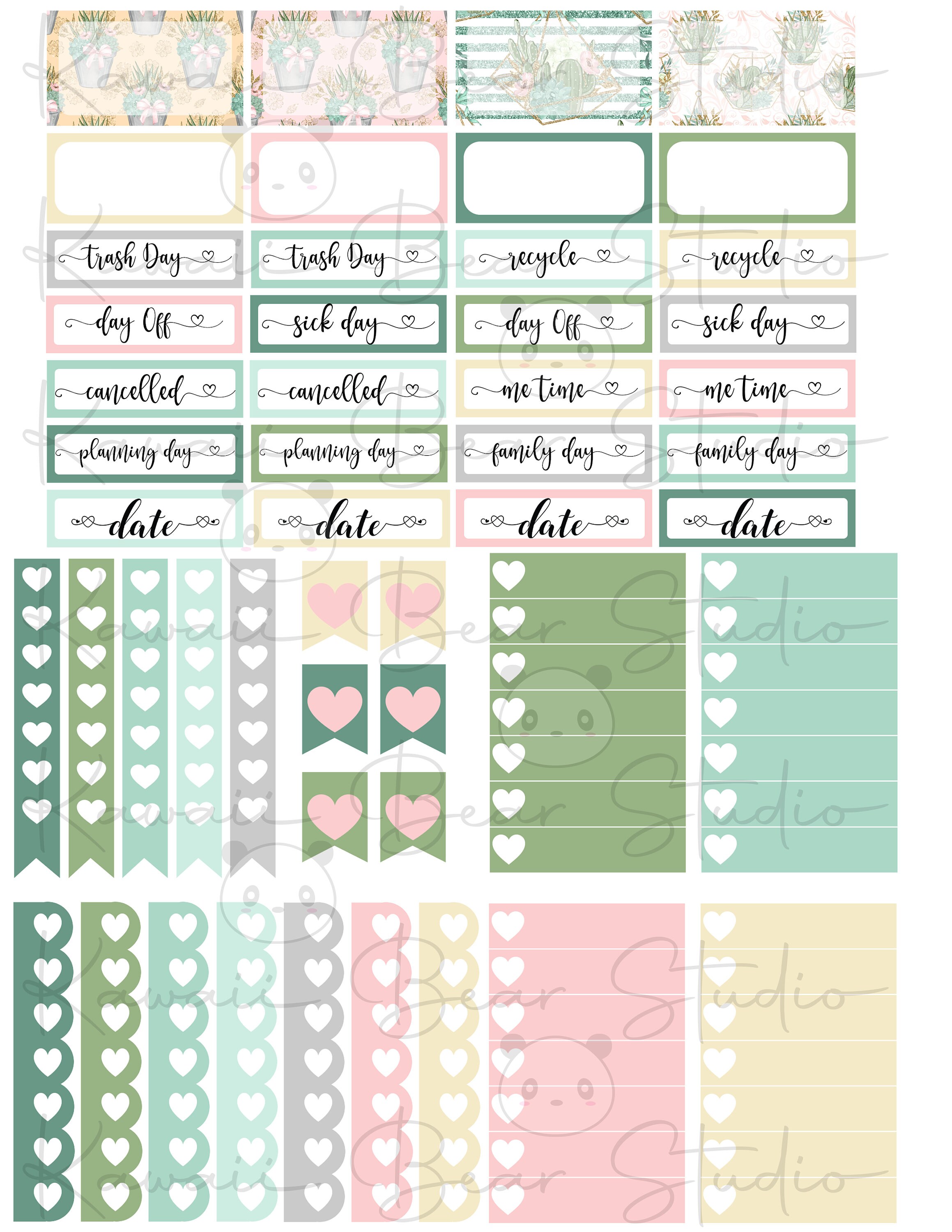 Printable Spring Succulents Weekly Kit for the Classic Happy Planner - Etsy