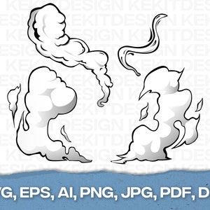 Smoke Clouds pack Bundle SVG, PDF, AI and more instant digital download