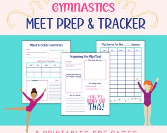 Gymnastics Meet Prep and Tracker, Gymnastics Meet Tracker, Gymnastics Notebook, Printable Gymnastics Tracker, Gymnastics Printable