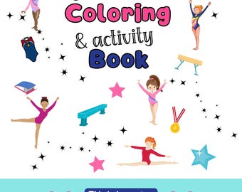 Gymnastics Coloring Book, Kids Activity Book, Printable Coloring Book, Coloring Book for Girls, Gymnastics Printable, Coloring Acvitity Book