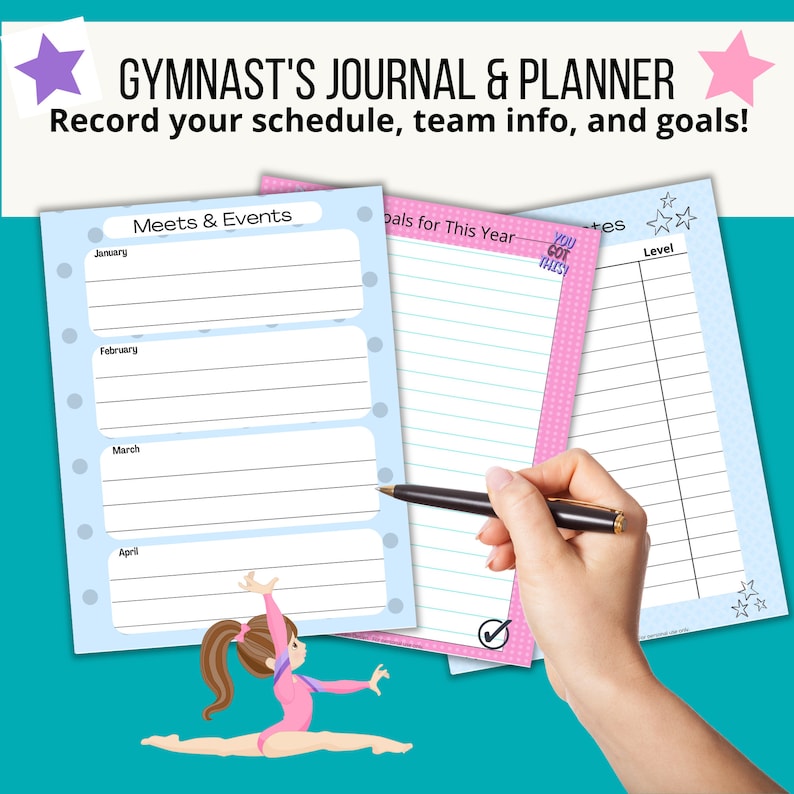Gymnastics Journal/tracker Gymnastics Planner Gymnastics Etsy